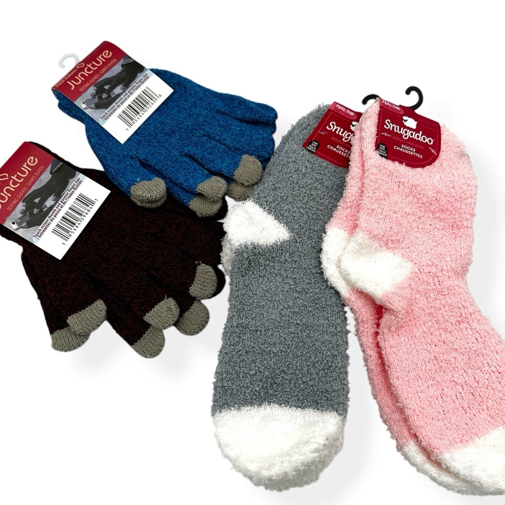 NEW Snugadoo Soft Adult‎ Socks & Juncture Texting Gloves Women's Lot of 4